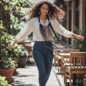 Handmade Long Beaded Necklace and Earring Set